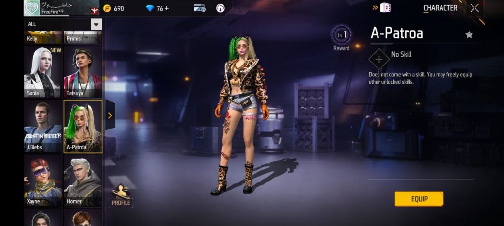 کاراکتر فری فایر