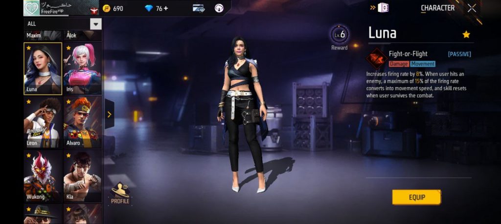 کاراکتر های فری فایر